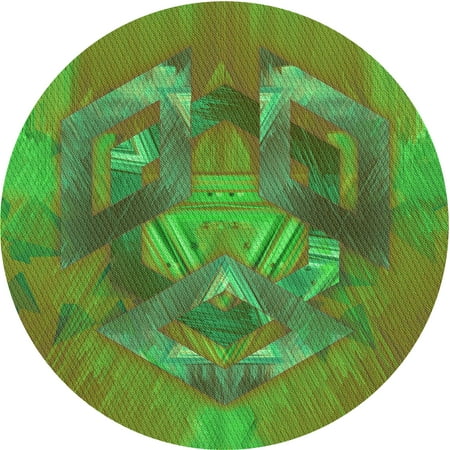 

Ahgly Company Indoor Round Patterned Seaweed Green Area Rugs 8 Round