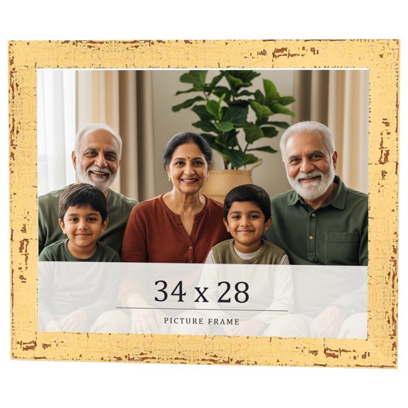 34x28 Frame Yellow Real Wood Picture Frame Width 1.25 inches | Interior Frame Depth 0.5 inches |