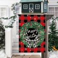 thumbnail image 4 of Merry Christmas Garden Flag Christmas Wreath Garden Flag 12.5x18 Double Sided Buffalo Check Plaid Rustic Farmhouse Yard Flag Christmas Winter Outdoor Decor B, 4 of 6