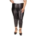 thumbnail image 1 of Michael Kors Womens Faux-Leather Tapered Leggings Casual Pants, black, Plus Size, 3X, 1 of 1
