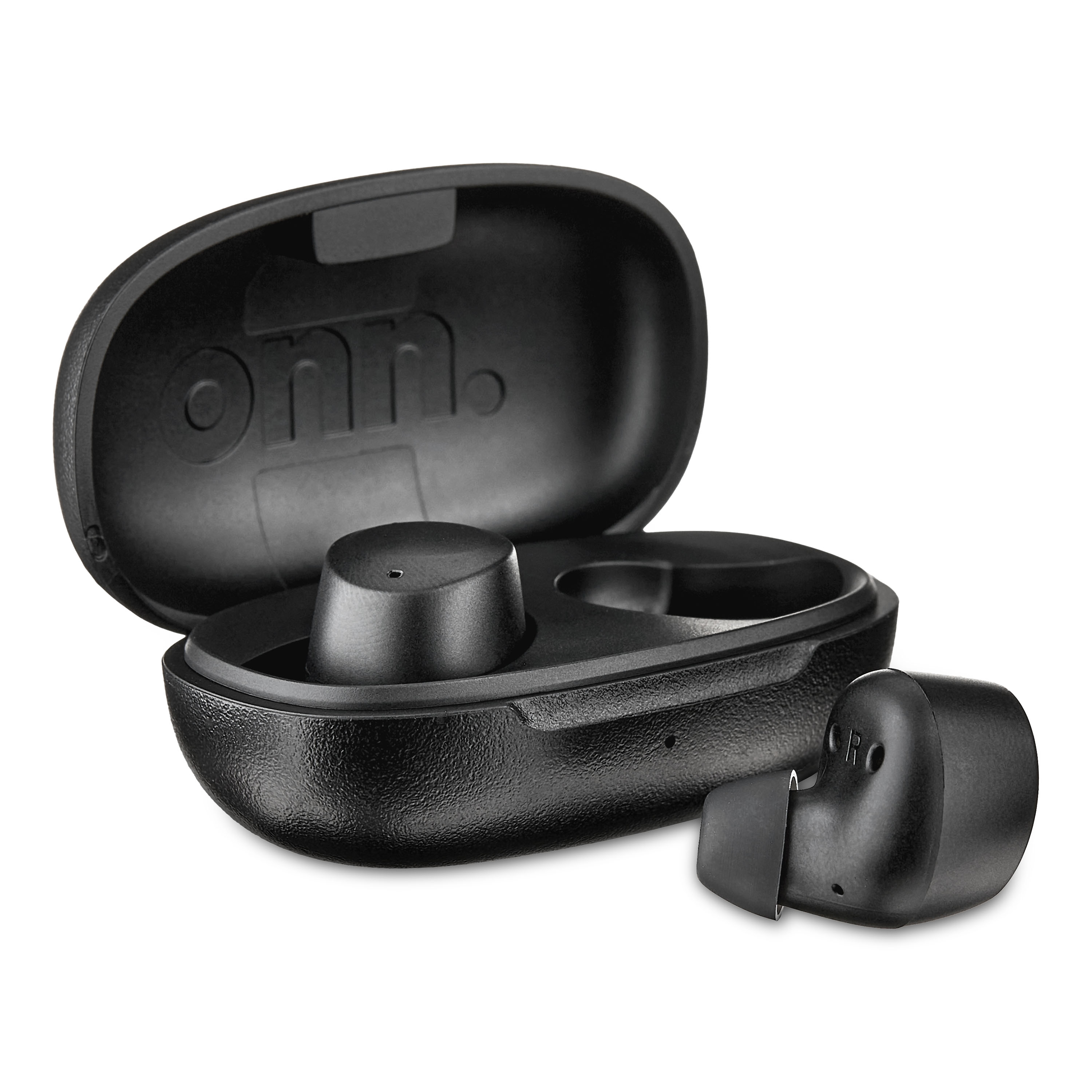 Onn Bluetooth Earphones with Charging Case and Touch Control, Black