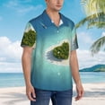 thumbnail image 6 of Uemuo Paradise Island Printed Regular Fit Short Sleeve Casual Hawaiian Shirt for Men,Aloha shirt,Tropical shirt,Floral print shirt,Vacation Beach shirt-Large, 6 of 9