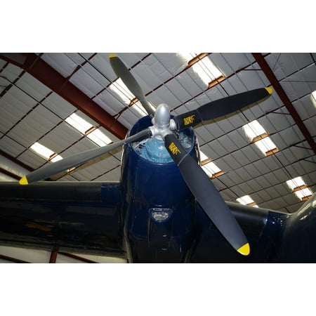 Canvas Print Military Blue Propeller Plane Stretched Canvas 10 x