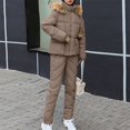 thumbnail image 5 of CQONEPT Women's Down Jumpsuit Padded Windbreaker Waterproof Snow Ski Pants Insulated Warm Winter Outdoor Puffy Pant Brown 2XL, 5 of 5