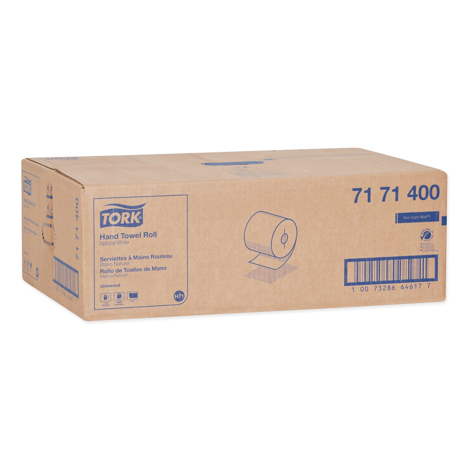 Tork® Universal Hand Towel Roll, Notched, 1-Ply, 7.5 X 10, Natural White, 960/roll, 6/carton