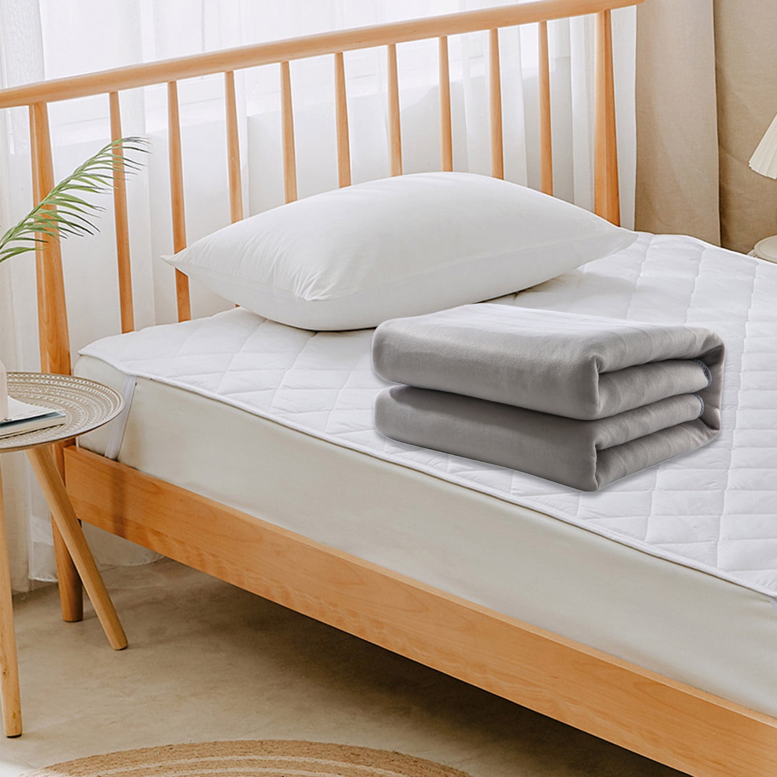 Hyknon Heated Blanket Non-Woven Breathable Electric Throw Blanket 59x31.5" Comfortable Gray Heating Blanket for Living Room Office Car