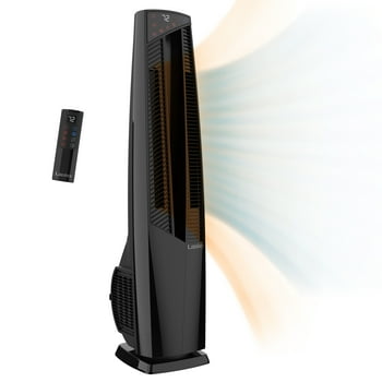 Lasko 1500W Oscillating All Season Electric Tower Fan and Space Heater with Remote, FHV801, Black