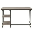 thumbnail image 5 of Pemberly Row Wood Reversible Stepped Tier Shelf Desk in Oak/Gunmetal Gray, 5 of 11