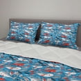 thumbnail image 2 of Narwhal Comforter & Sham Bedding Set, Underwater Life Themed Whale and Bird Feather Illustration Colorful Design, 3 pcs Duvet Set Microfiber Filling Quilt, 5 Sizes, Multicolor, by Ambesonne, 2 of 4