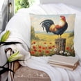 thumbnail image 4 of Spring Floral Rooster Decorative Pillowcase 18''x18'', Farmhouse Vintage Rooster Throw Pillow Covers Soft Cushion Case for Couch Sofa Bedroom Living Room, Pillowcase Boho Decor, 4 of 8