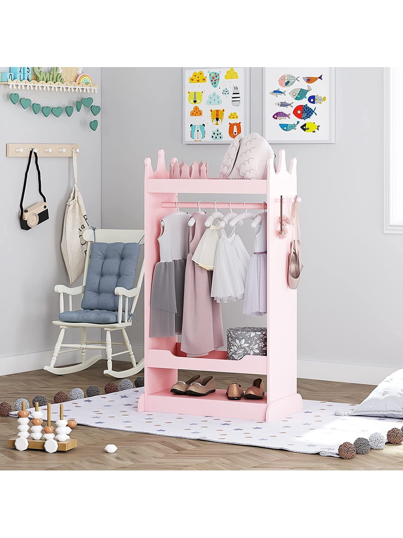 dress up clothes storage Guidecraft White: Dramatic Play Costume Rack with Mirror and Tray for Toddlers The Clothing Rack features a sturdy and child VEVOR Wooden Kids Dress Up