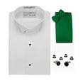 thumbnail image 1 of Tuxedo Shirt, Kelly Green Cummerbund, Bow-Tie, Cuff Links & Studs Set, 1 of 1