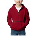 thumbnail image 2 of Splozh Hoodies for Boys Cute Fleece Warm Soft Boys Fashion Long Sleeve Pullover Tops Fall Winter Clothes,Red,13-14 Years, 2 of 9