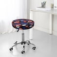 thumbnail image 5 of Kdxio American With Lips Print Stool Covers Round,Stretch Round Bar Stool Covers Washable Bar Stool Cushion Slipcover for 12-15 Inch Chair, 5 of 5