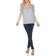 thumbnail image 2 of White Mark Women's Cold Shoulder Lace Neck Top, 2 of 4