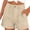 Beige, variant on Womens Summer Shorts Casual High Waisted Pleated Tailored Shorts with Pockets, S