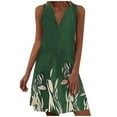 thumbnail image 1 of IROINNID V-Neck A-Line Dress For Women Fashion Summer Casual Print Sleeveless Tank Dress Mini Dress Comfort Waist Dress, 1 of 6
