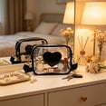 thumbnail image 6 of SLYNSHome Transparent Crossbody Bag,Heart Decor PVC Adjustable Strap Fashion Shoulder Purse,Black Lightweight Clear Mini Handbag For Daily Outdoor Use, 6 of 6