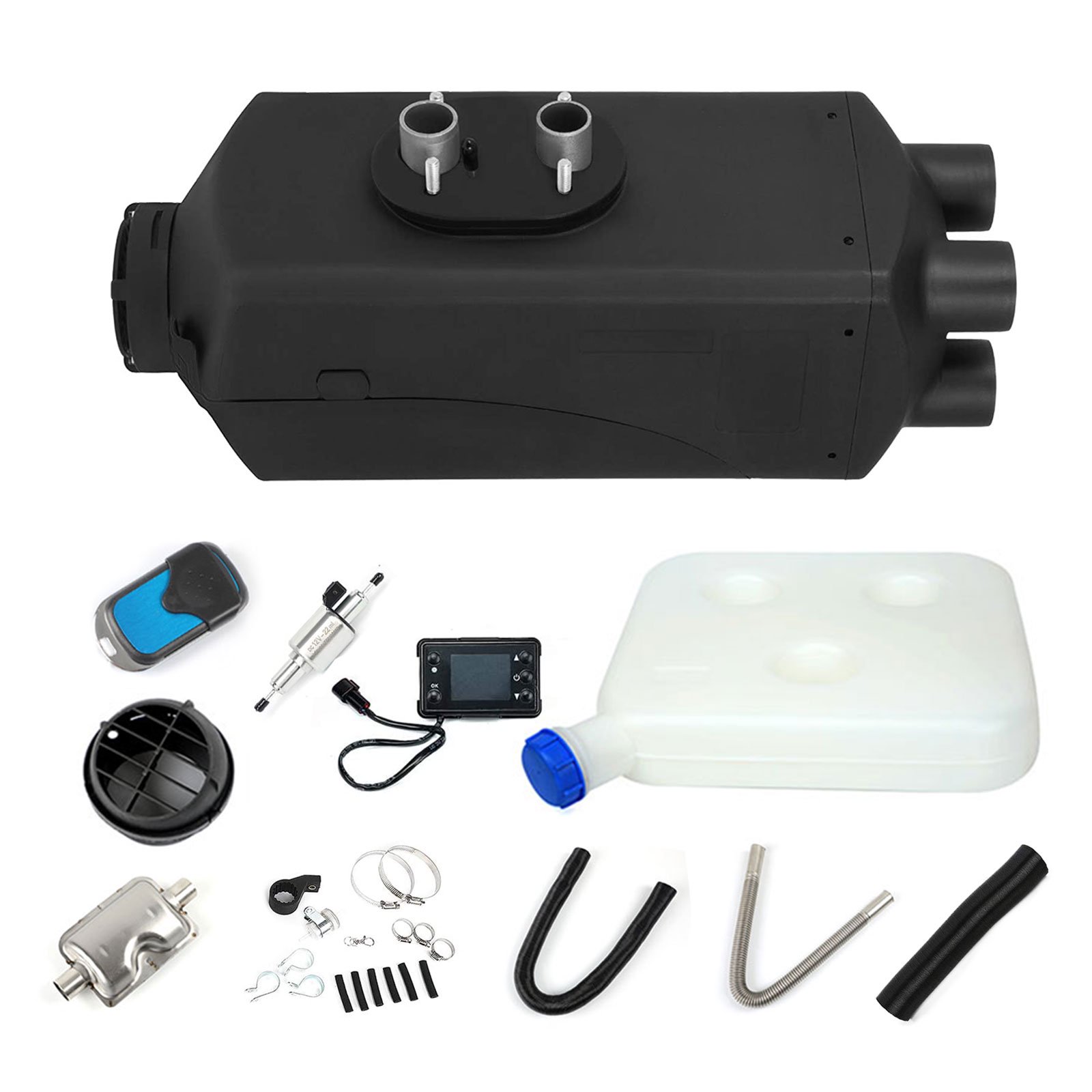 TRICLICKS 12V 5KW Diesel Parking Heater with LCD Thermostat Monitor, and  Remote Control, 10L Tank, Muffler, Kit, Ideal for Truck Boat Bus Car  Trailer Motor-homes Vehicle （Black 014K） - Walmart.com