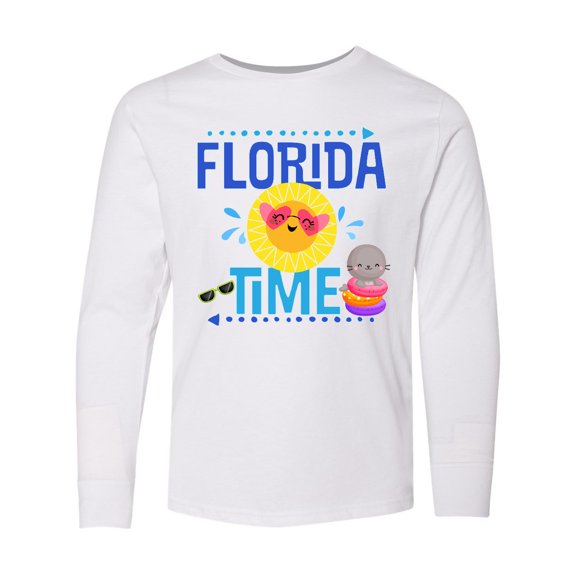 Inktastic Florida Time Summer Vacation Long Sleeve Youth T-Shirt