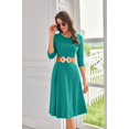 thumbnail image 3 of Vestido casual GRACE KARIN en forma de A Swing S, manga 3/4, color verde lago, 3 of 6