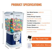 KFFKFF Bubble Gum Machine for Children, 17H Household Sweet Vendor, PC Candy Distributor, Gumball Machine for Gaming Outlets, Coin-Driven Gumball Repository for Toy Capsules Bouncy Balls Sweets