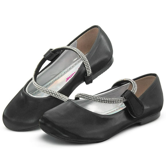 Zapato Escolar Para Niña Ajuste Con Pedrería En Negro 15-22 negro 20