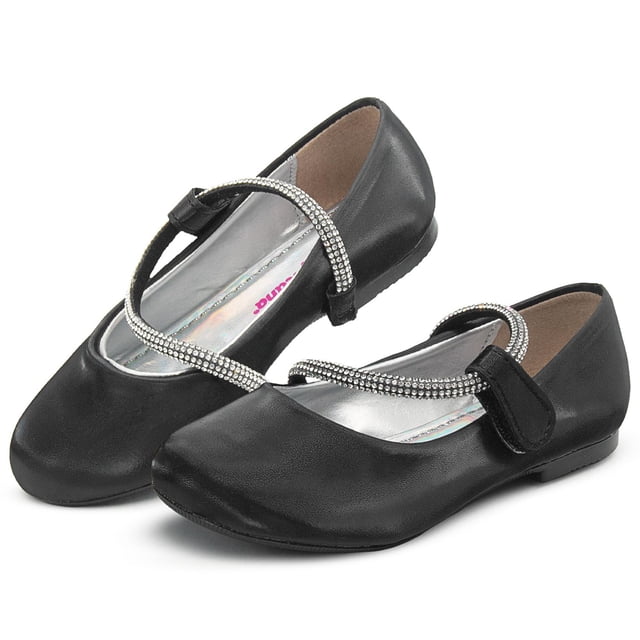 Zapato Escolar Para Niña Tropicana Ballerinas Con Pedrería Negro 15-22
