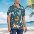 thumbnail image 2 of Lsque Dogs pattern Hawaiian Shirt for Men, Unisex Summer Beach Casual Short Sleeve Button Down Shirts-XX-Large, 2 of 9