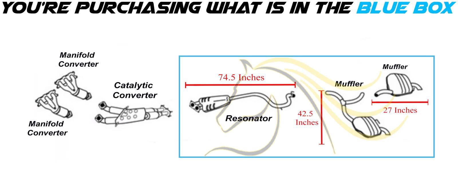 Stainless Steel Exhaust Resonator Pipe with Pair of Muffler Fits 2008-2010 Volvo V70 3.2L - Direct Fit