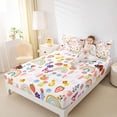 thumbnail image 4 of Homewish Colorful Boho Rainbow Twin Sheet Sets,Bohemain Snail Ladybug Twin Fitted Sheet,Rustic Flower Floral Flat Sheet For Teens,Luxury Bedroom Decor,3pcs, 4 of 7