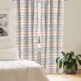 thumbnail image 2 of Ambesonne Striped Curtains, Boho Wavy Rough Lines, Pair of 28"x95", Multicolor, 2 of 5