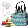 thumbnail image 4 of Pioneer Flower Floral Print Pattern Drawstring Lunch Bag Women - Drawstring Lunch Bag Insulated for Work Office - Stain-Resistant Large Lunchbags for Women with Multi-Pockets, 4 of 6