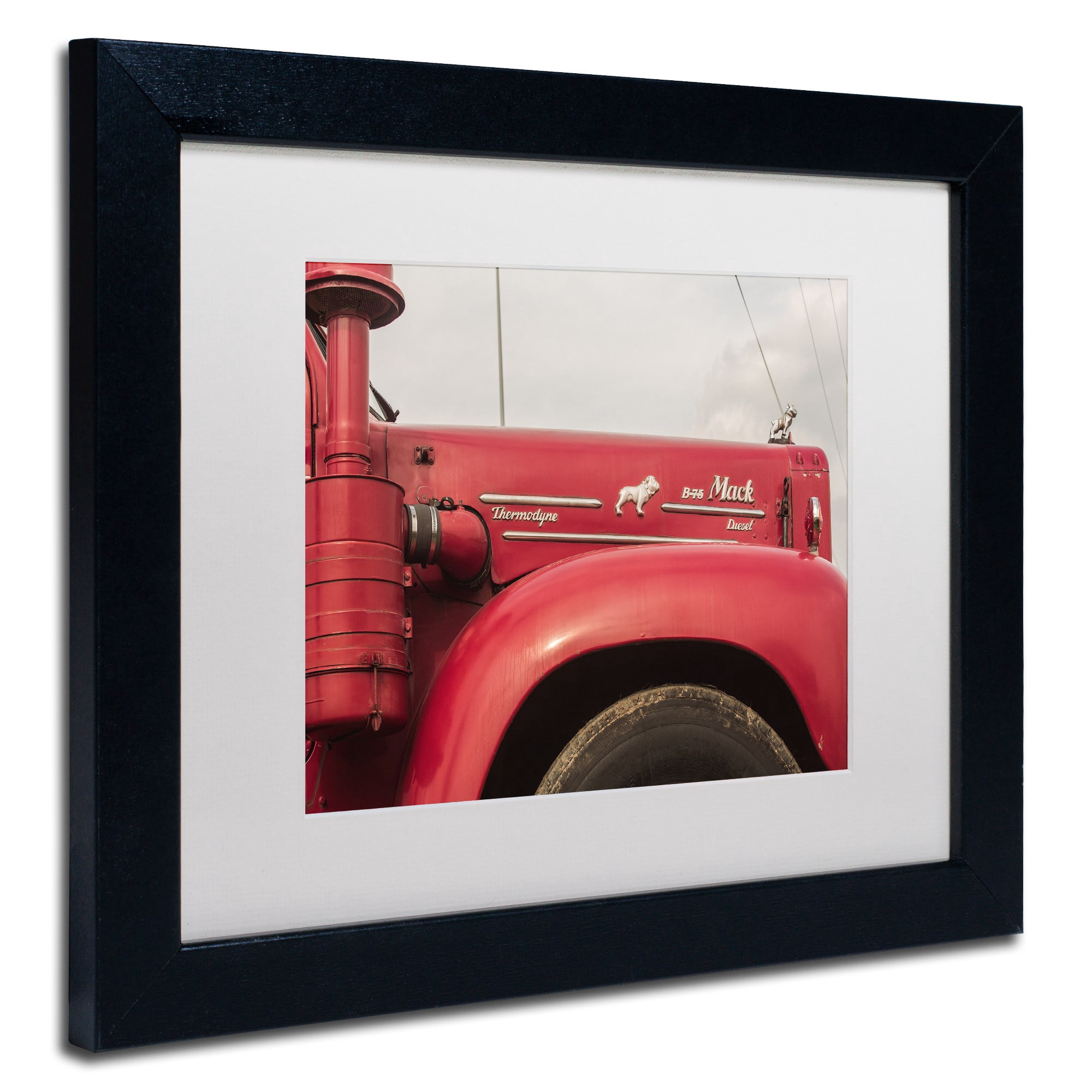 Trademark Fine Art "Mack Truck" Canvas Art by Jason Shaffer, White Matte, Black Frame