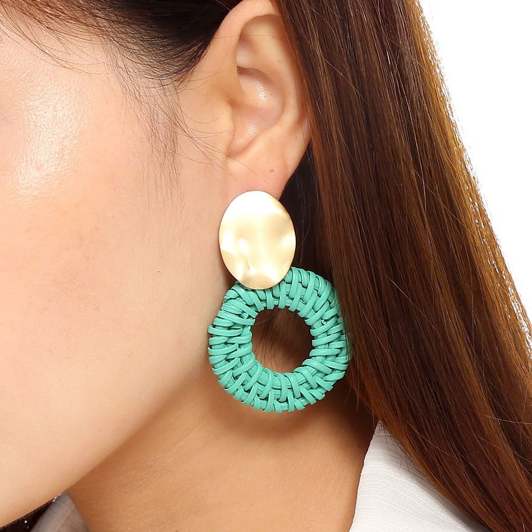 Amrita Singh Laguna Gold-tone Brass and Woven Rattan Drop Earring