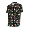 thumbnail image 2 of Balery Cute Rabbit And Flower Printed Men’s Short Sleeve Polo Shirt, Midweight Men's Shirt,Golf Polo shirts -, 2 of 9