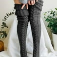 thumbnail image 4 of Calcetines de punto hasta el muslo para botas, medias largas de invierno, calentadores de piernas por encima de la rodilla, 4 of 5
