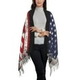 thumbnail image 2 of Fotbe USA Vintage Flag Tractor Print Womens Fall Winter Scarf Tassel Soft Warm Blanket Scarves Womens Shawl Wraps, 2 of 8