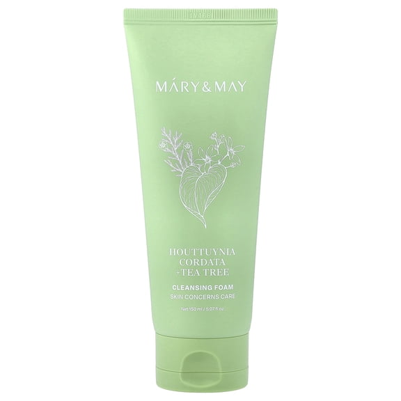 Mary & May Houttuynia Cordata   Tea Tree Cleansing Foam, 5.07 fl oz (150 ml)
