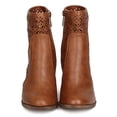 thumbnail image 4 of New Women Breckelles Heather-42 Leatherette Perforated Chunky Heel Bootie, 4 of 5