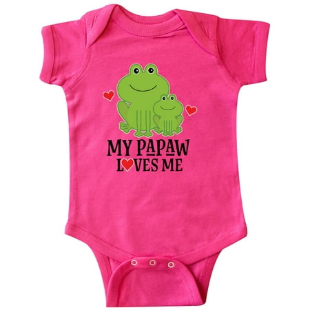 

Inktastic My Papaw Loves Me Grandson Frog Gift Baby Boy Bodysuit