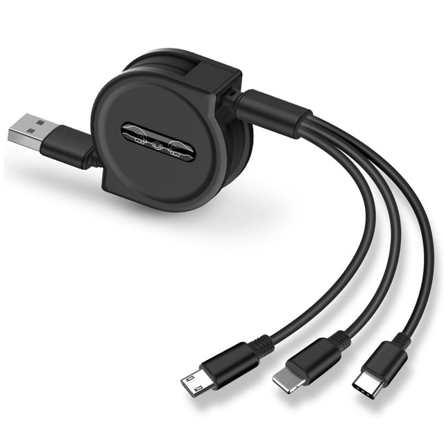 Cable de datos telescópico de uno a tres, enchufe ciego, cable de carga tres en uno, carga simultánea de múltiples cabezales, imprimible