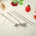 thumbnail image 5 of Batería de Cocina Juego de vajilla de acero inoxidable de 4 piezas Cuchara Tenedor Palillos Regalos (Plata) Likrtyny Libre de BPA, 5 of 5
