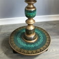thumbnail image 6 of Natural Geo Rosewood Round Wooden 24" Accent Table - Turquoise, 6 of 7