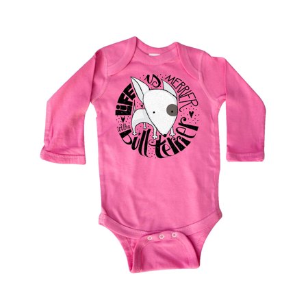 

Inktastic Bull Terrier Dog Puppy Gift Baby Boy or Baby Girl Long Sleeve Bodysuit