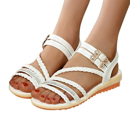 

HIBRO Womens Fashion Wedges Open Toe Knot Beach Shoes Roman Slippers Sandals