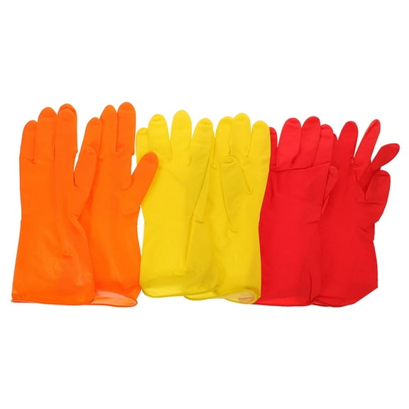 3 Pairs Gloves Cleaning Dishes Large Household Emulsion