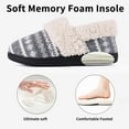 thumbnail image 4 of Litfun Women's Memory Foam House Shoes Warm Comfy Fuzzy House Slippers with Knit Fleece Lined, Grey, 8-8.5, 4 of 8