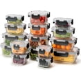 thumbnail image 1 of JUEGO DE RECIPIENTES DE VIDRIO HERMÉTICO, CONTENEDORES Para Alimentos con Tapas Cierre Fácil, Refractarios para Cocina, Horno, Refrigerador Congelador (JUEGO 10 RECIPIENTES (20 PZ)), 1 of 21