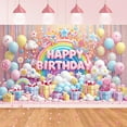 thumbnail image 3 of Birthday Polyester Banner Photography Backdrop Rainbow and Gift Box Theme with Balloons - Party Background Decoration for the Celebration, 3 of 9